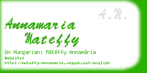 annamaria mateffy business card
