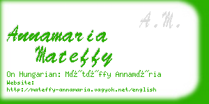 annamaria mateffy business card